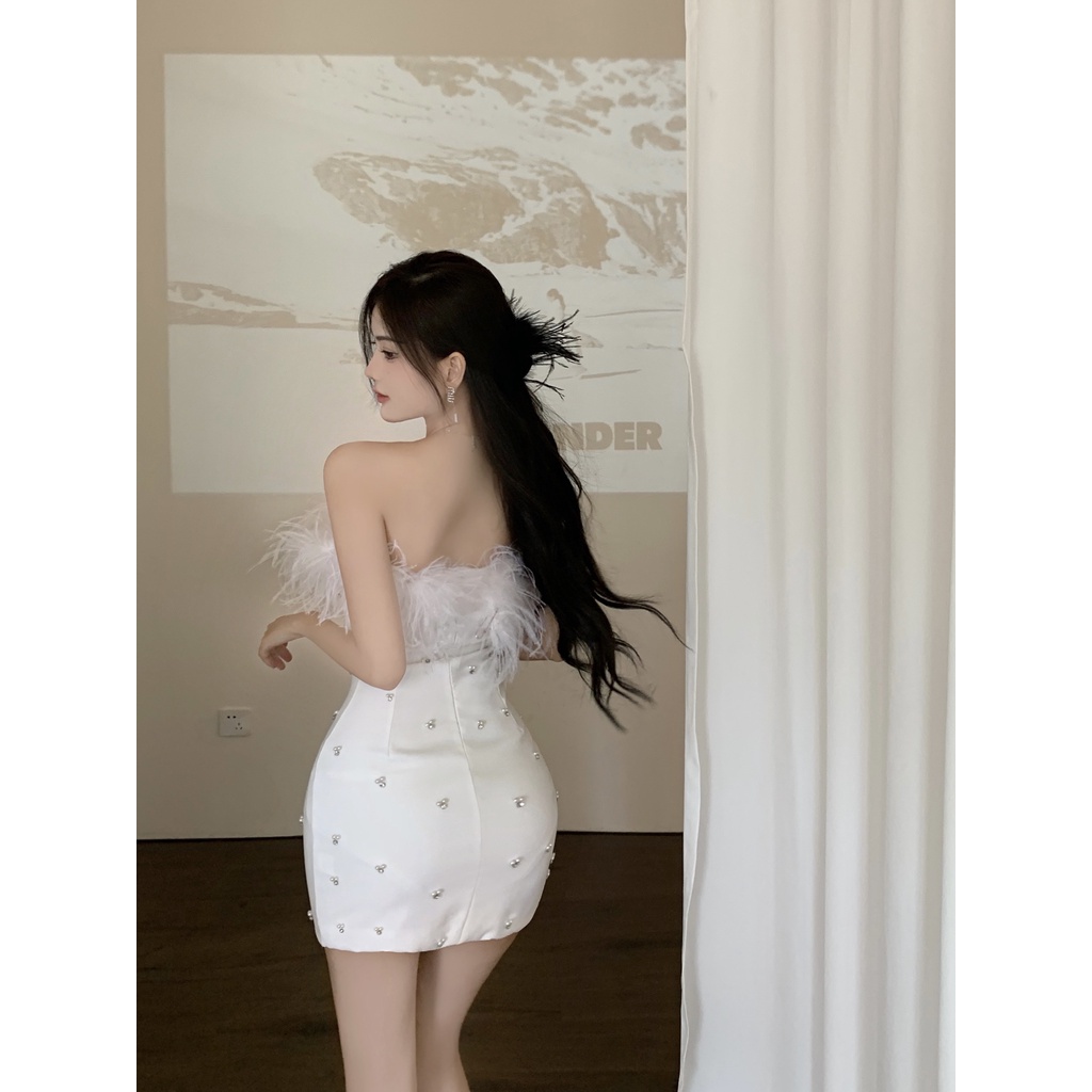 Đầm Công Nghiệp Đính Đá Sang Trọng Quyến Rũ Thời Trang Mùa Hè Dành Cho Nữ