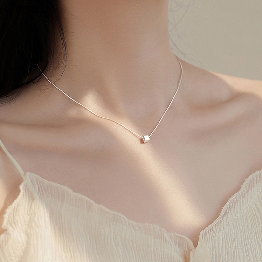 CE Necklaces Geometric Square Necklace Simple Women Fine Jewelry Cute Accessories RI