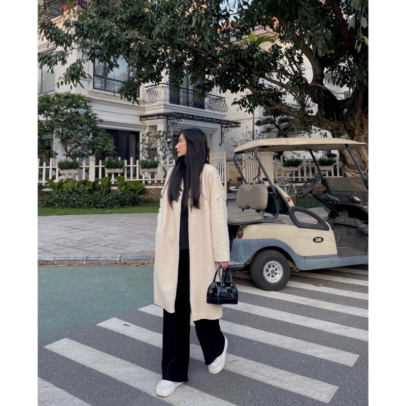 Áo khoác cadigan lông ấm dáng dài dễ phối đồ phong cách Hàn Quốc Aimee closet