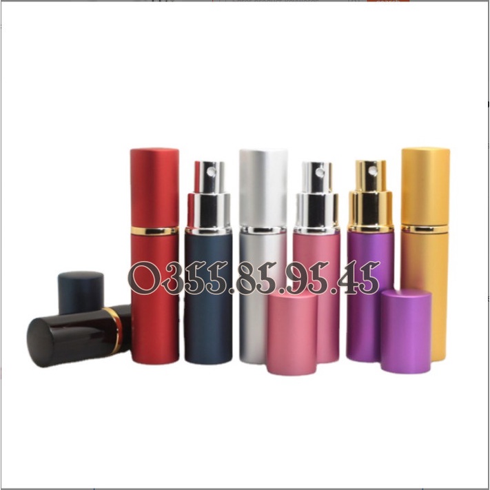 Chai rỗng chiết nước hoa dạng xịt 5ml, vỏ nhôm xịn 2 lớp - chai thủy tinh, lọ chiết nước hoa, ống chiết nước hoa