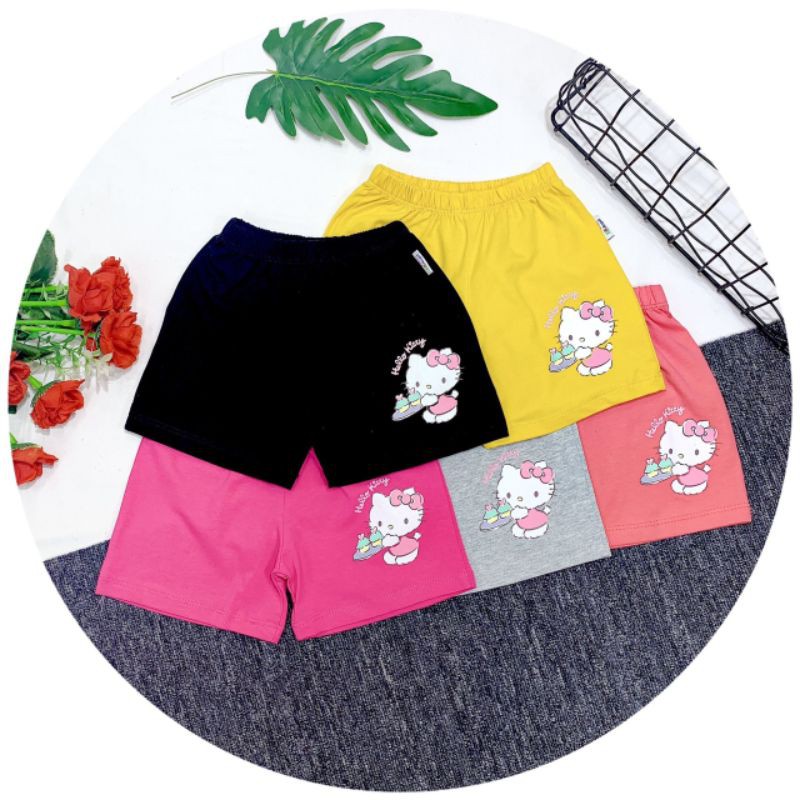 [8_20kg] Quần đùi cotton bé gái siêu mềm mịn cực xinh Hello kitty bánh kem