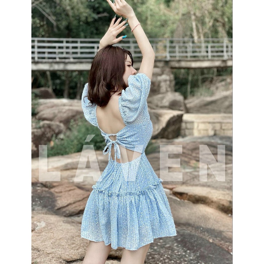 [Freeship+ Hoàn xu] Đầm xòe nhũ cột nơ sau tay phồng | BigBuy360 - bigbuy360.vn