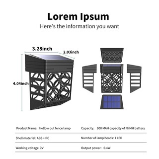 Đèn LED Gắn Tường Trang Trí Thông Minh Chống Nước Chạy Năng Lượng Mặt Trời