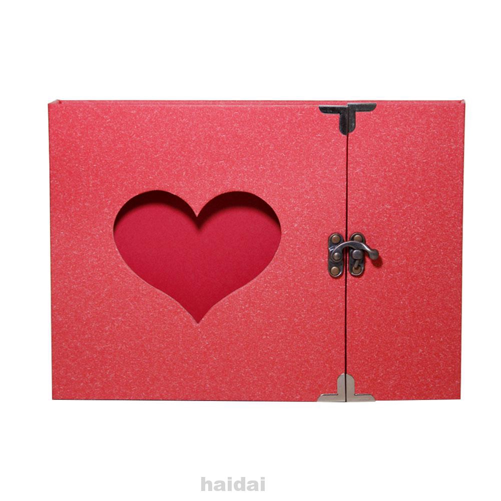 10inch Album Black Pages DIY Scrapbook Love Heart Gift Box Insert Memory Book Photo Self-adhesive Valentine Birthday