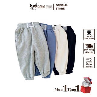 Quần Nỉ Cho Bé Trai Và Bé Gái BoBoKids Joger Bo Ống Có Lót Lông Cho Trẻ Em Tuổi Từ 1,5-10 Phong Cách Thời Trang Hàn Quốc