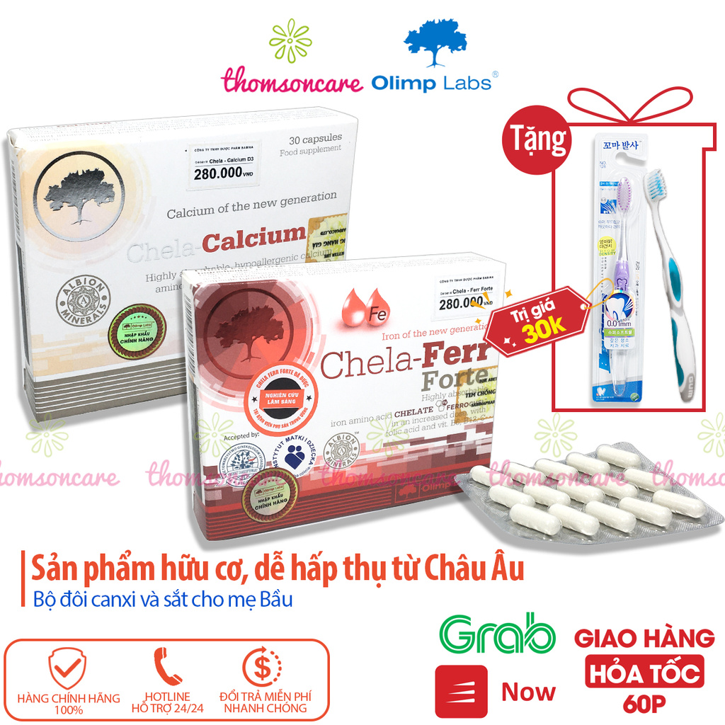 Bổ sung sắt và canxi cho bà bầu combo chela canxi và chela ferr fort từ - ảnh sản phẩm 1