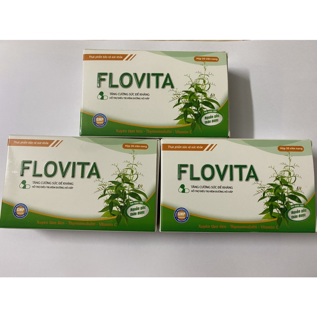 Tăng cường sức đề kháng FLOVITA - Xuyên tâm liên, Thymomodulin, Vitamin C -Giúp giảm nguy cơ viêm đường hô hấp