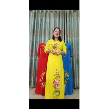 Áo dài tằm ý thêu