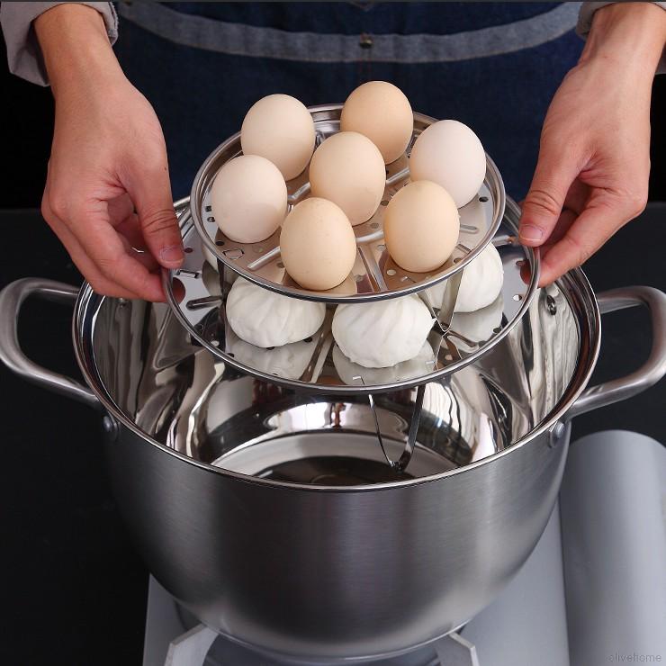 Khay Hấp Thức Ăn Nhiều Tầng Bằng Thép Không Gỉ Tiện Dụng