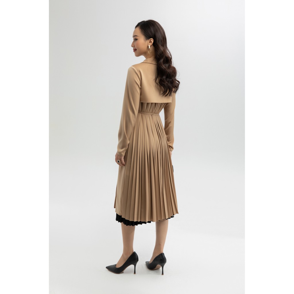 Đầm lụa xếp ly phía sau thiết kế IVY moda MS 48C6021