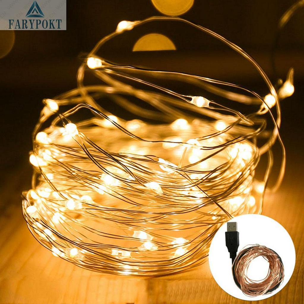 Dây đèn LED chống thấm nước màu sắc ấm áp USB tiện dụng trang trí tiệc