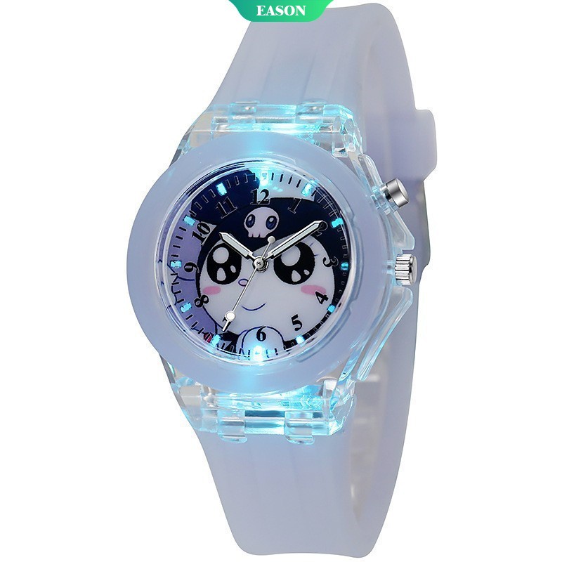 SANRIO Đồng Hồ Wt330 Dây Silicon Phát Sáng Họa Tiết Hoạt Hình Cho Bé Gái Tuổi Teen