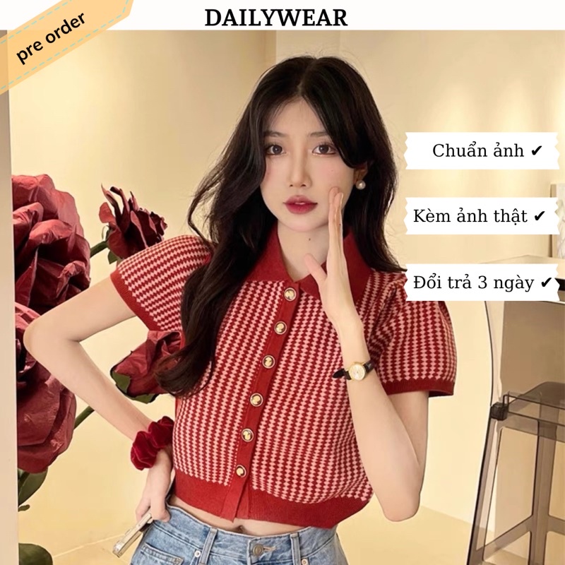 Áo len polo tay bồng Quảng Châu( kèm ảnh thật)