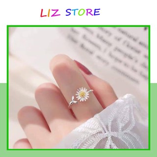 Nhẫn Hoa Cúc💖𝑭𝑹𝑬𝑬𝑺𝑯𝑰𝑷💖Nhẫn Bạc Cúc Họa Mi