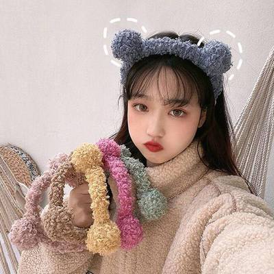Băng Đô Cài Tóc Trang Điểm Bằng Vải Lông Dễ Thương Cho Nữ