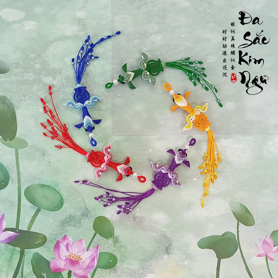 Dây Treo Điện Thoại, Dây Treo Ô Tô, Móc Khóa, Dây Treo Ba Lô Túi Xách Handmade Hình Cá Vàng Nhiều Màu [Đa Sắc Kim Ngư]