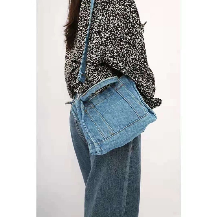 Túi Xách Đeo Vai Chất Liệu Denim Thời Trang Mùa Hè 2022 Phong Cách Hàn Quốc Cho Nữ