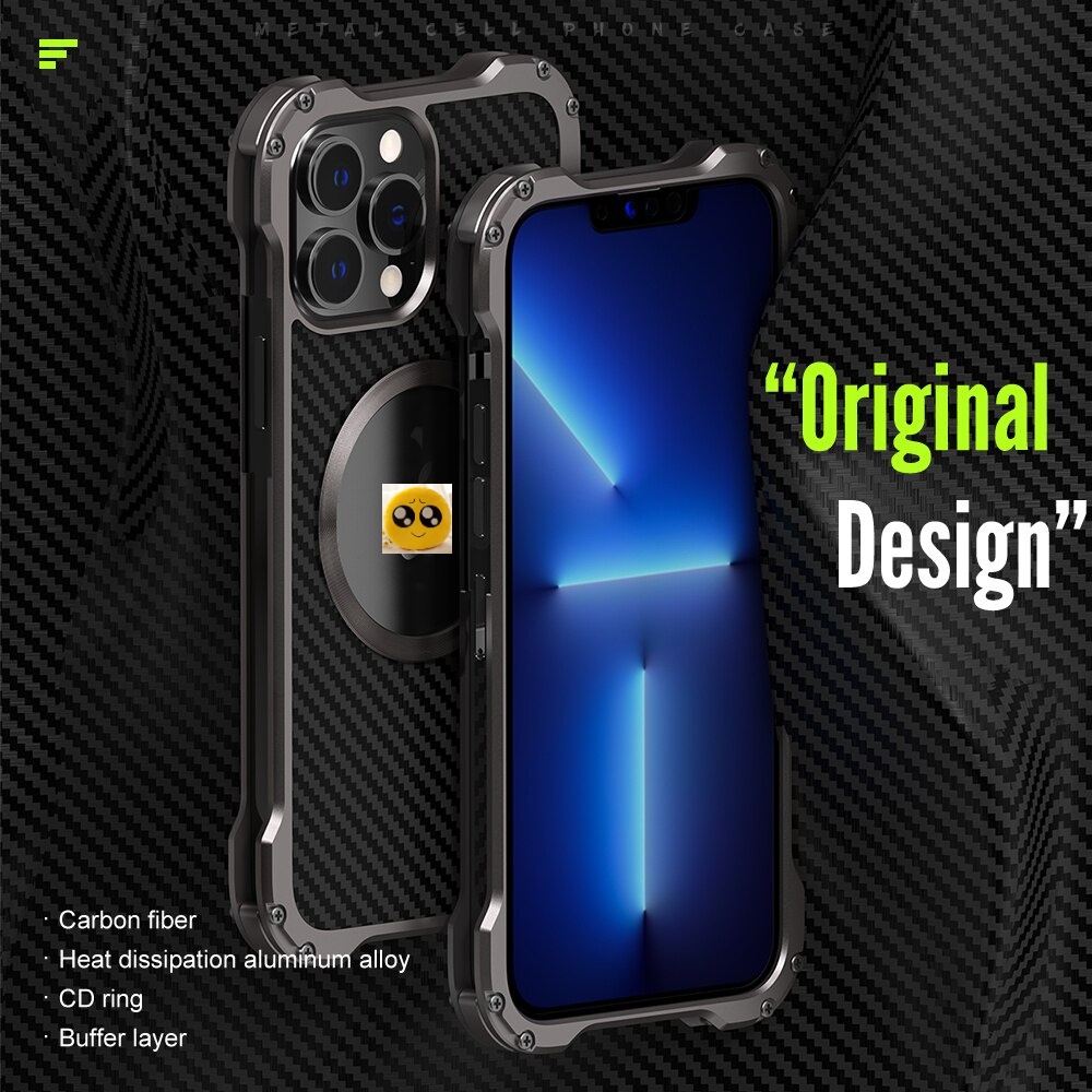 Ốp điện thoại kim loại chống sốc bảo vệ camera cho iPhone 13 12 11 Pro Max 11 12 13 Mini