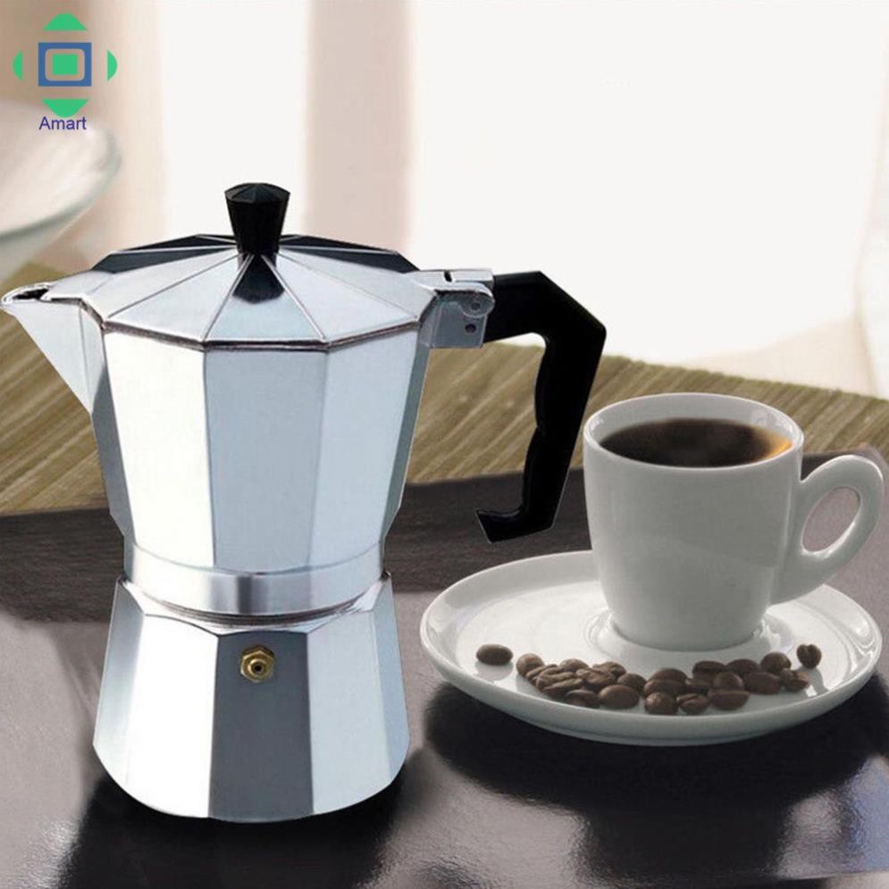 [Hàng nhập loại 1] Bình pha cà phê Moka kiểu Ý 300ml bằng Nhôm cao cấp