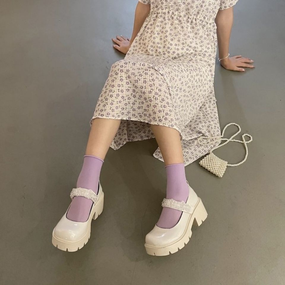 Giày Mary Jane phong cách mới giày cao gót nữ giày búp bê