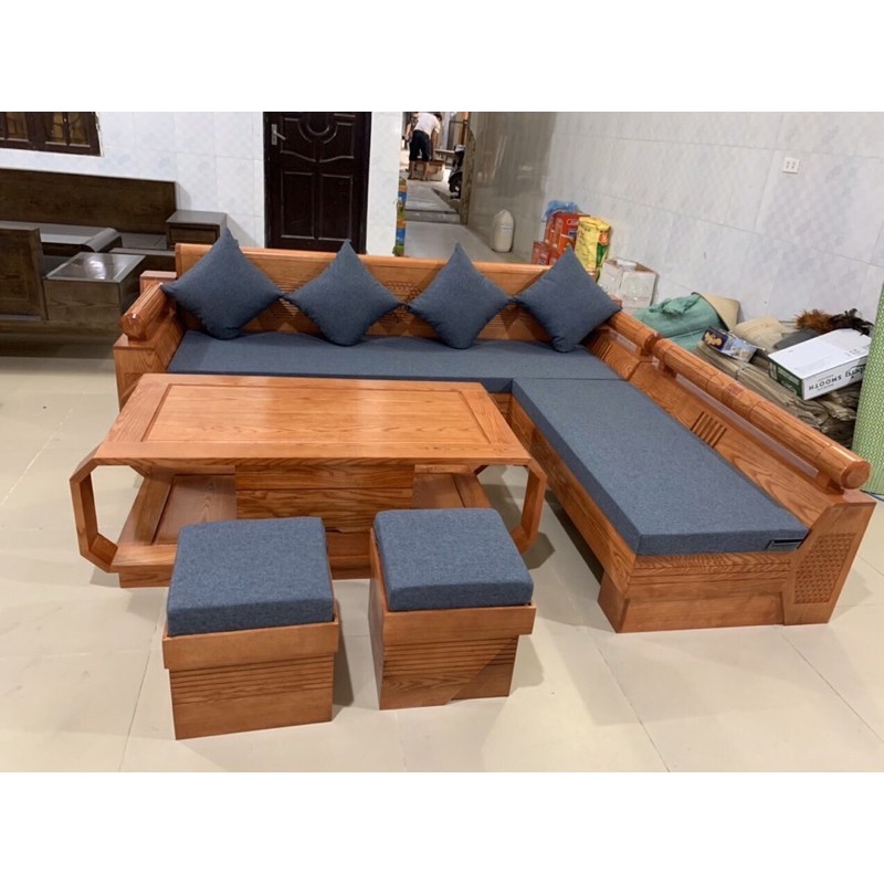 Sofa gỗ góc L ( CHỈ SHIP MIỀN BẮC )