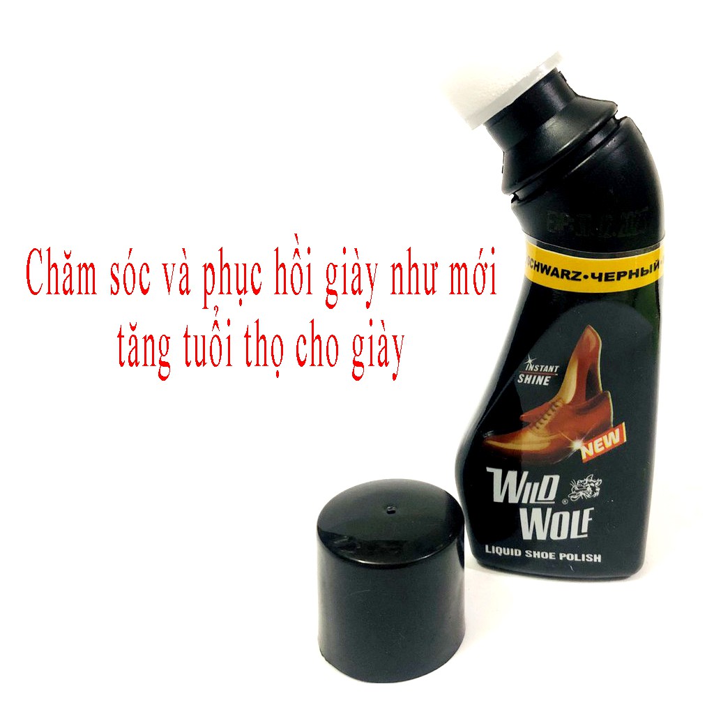 [Mã FAMAYMA giảm 10K đơn 50K] Xi nước đánh giày Wolf 75ml | Xi đánh giày 75ml| đánh bóng giày da