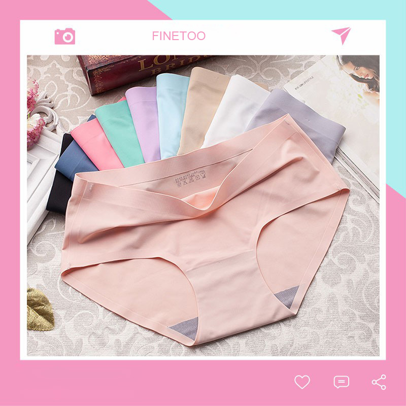 Quần lót FINETOO thiết kế phối màu trơn đơn giản cho nữ