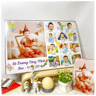 Khung ảnh 12 tháng tráng gương treo tường