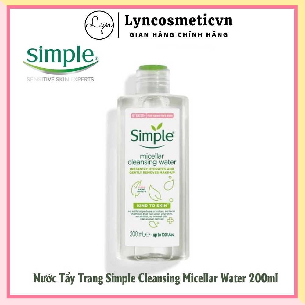 Nước Tẩy Trang  Simple Kind To Skin Micellar Cleansing Water 200ml