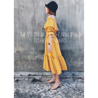 Đầm trễ vai bèo thiết kế