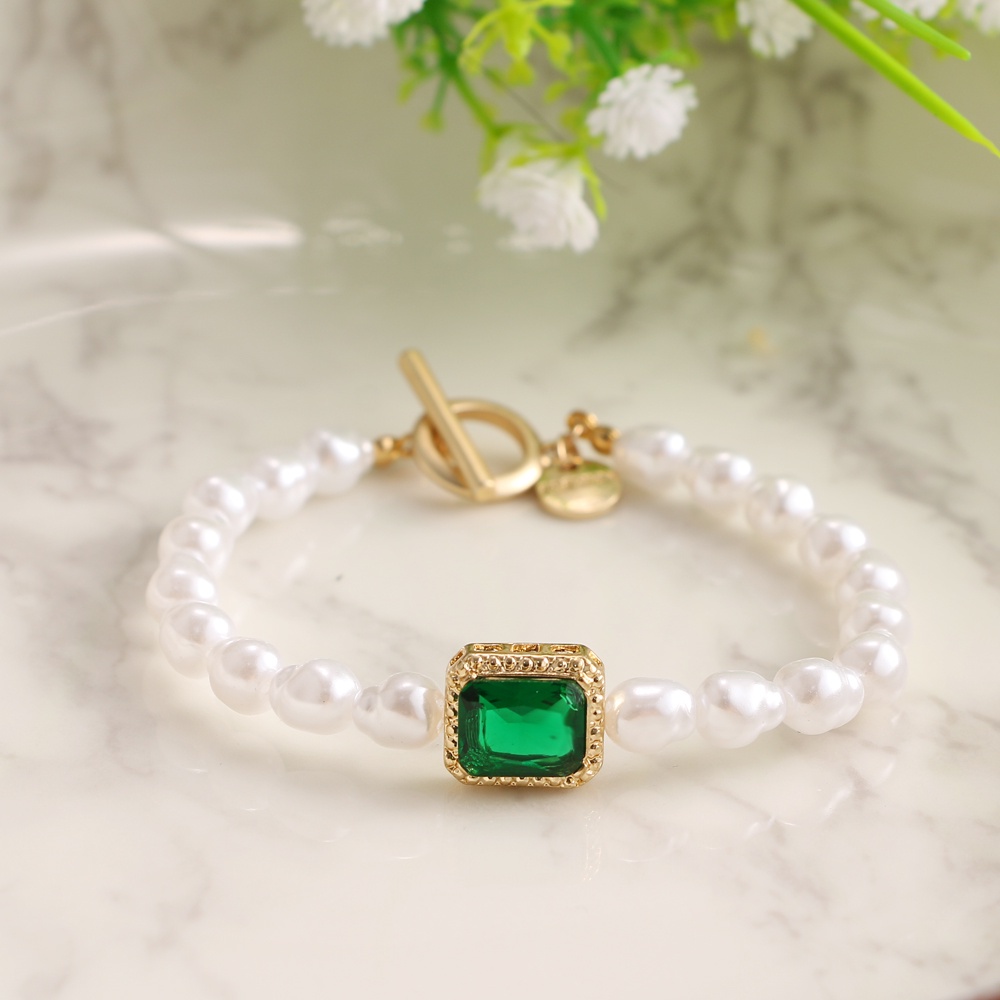 Vòng đeo tay cho nữ có đính ngọc trai thời trang phong cách Hàn Quốc