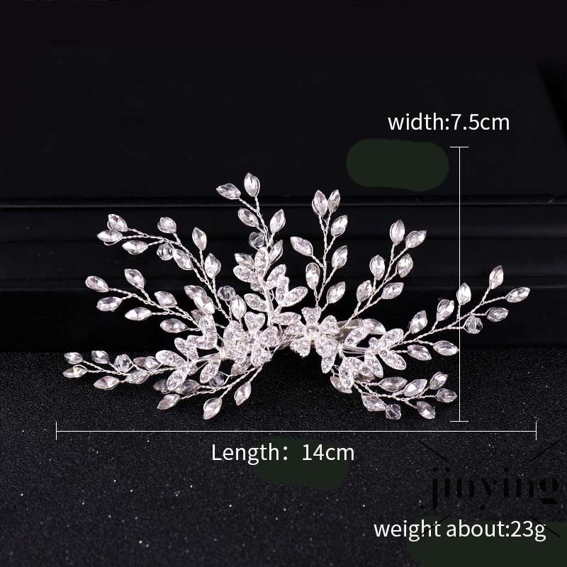 GETNOIVAS Kẹp tóc hoa đính đá lấp lánh cho cô dâu