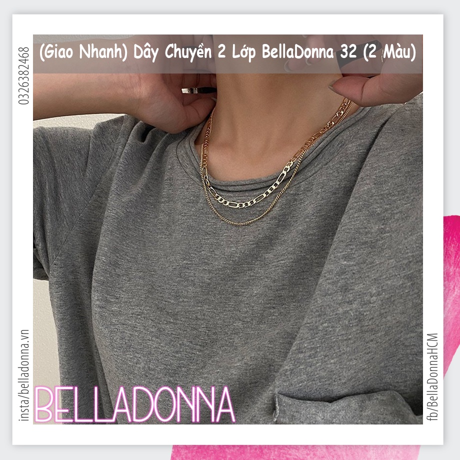 (Giao Nhanh) Dây Chuyền 2 Lớp BellaDonna 32 (2 Màu)
