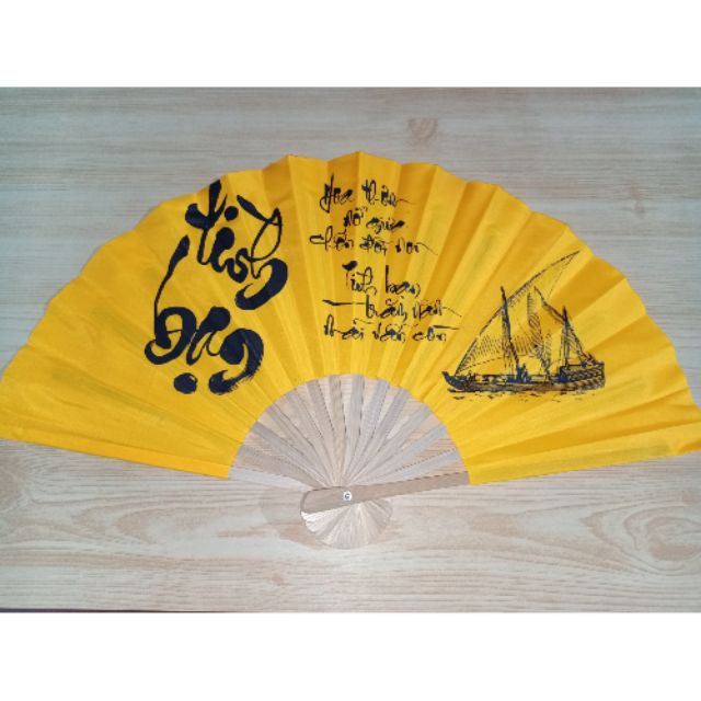 QUẠT VẢI XẾP THƯ PHÁP CAO CẤP size Trung