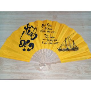 QUẠT VẢI THƯ PHÁP CAO CẤP (rộng 50cm)