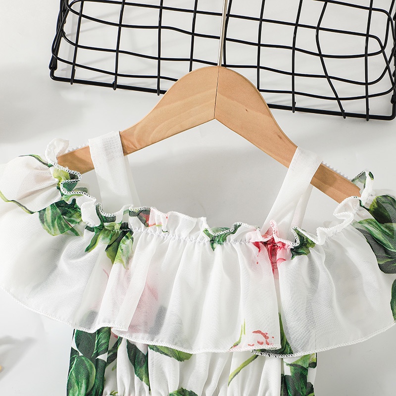 Đầm Tay Ngắn Họa Tiết Hoa Xinh Xắn Phong Cách Công Chúa Thời Trang Mùa Hè Váy Cho Bé Gái 1 đến 6 Tuổi