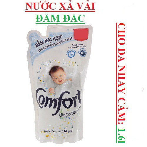 Nước xả vải đậm đặc comfort cho da nhạy cảm 1600ml/túi