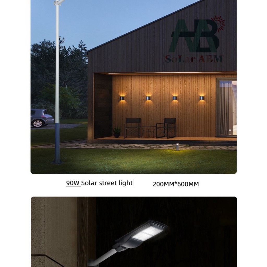 100W Đèn Đường Tấm Pin Liền Thể Năng Lượng Mặt Trời , Cảm Biến Chuyển Động , IP67 Chống Nước , mã : ABM-HX21100A