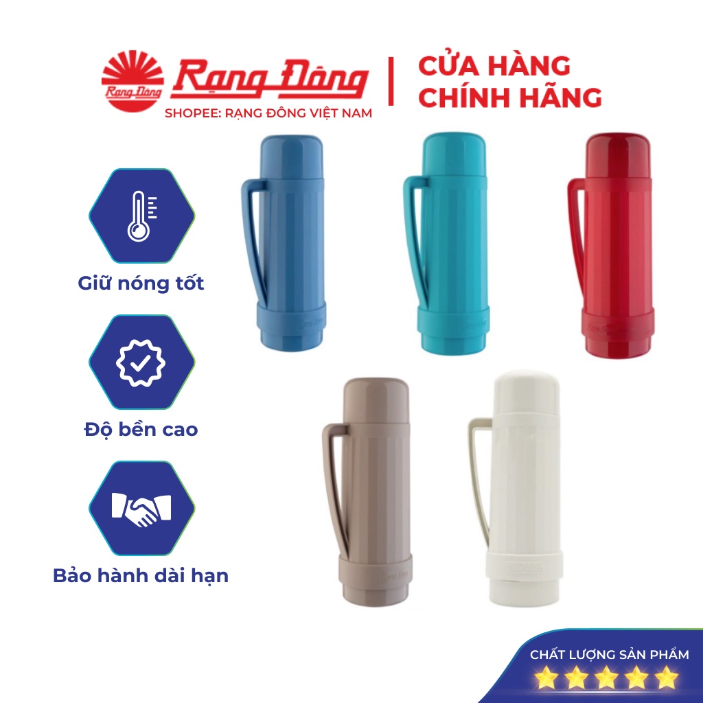 Phích nước mini Rạng Đông 0,5 lít, bình giữ nhiệt cầm tay cá nhân đựng nước nóng, Model RD 0538 N1