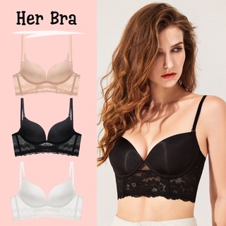  Áo ngực chữ U hở lưng nâng ngực áo bra chữ U đệm dày không gọng mặc đầm hở lưng phối ren sexy AL04 