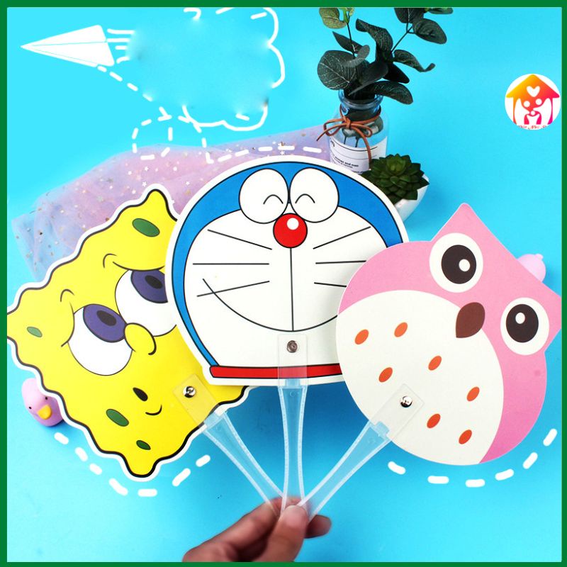 Quạt Nhựa Cầm Tay Size 26*17cm- Quạt Cầm Tay Họa Tiết Hoạt Hình Siêu Đẹp