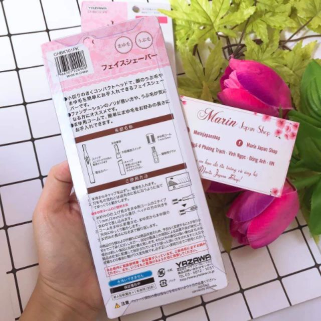 Máy cạo lông mày,lông tơ ở má, cổ,lông nách,lông châm, lông tay,lông body của Yazawa Nhật Bản màu xanh, hồng, vàng