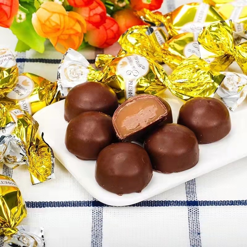 Combo 1000g Kẹo Socola Nga Bông Huệ Vàng Konti “Golden Lily” gói 500g