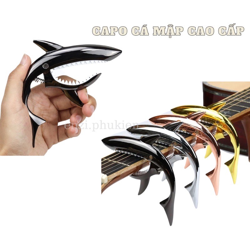 Capo guitar cá mập cao cấp dành cho đàn ghi ta acoustic, classic