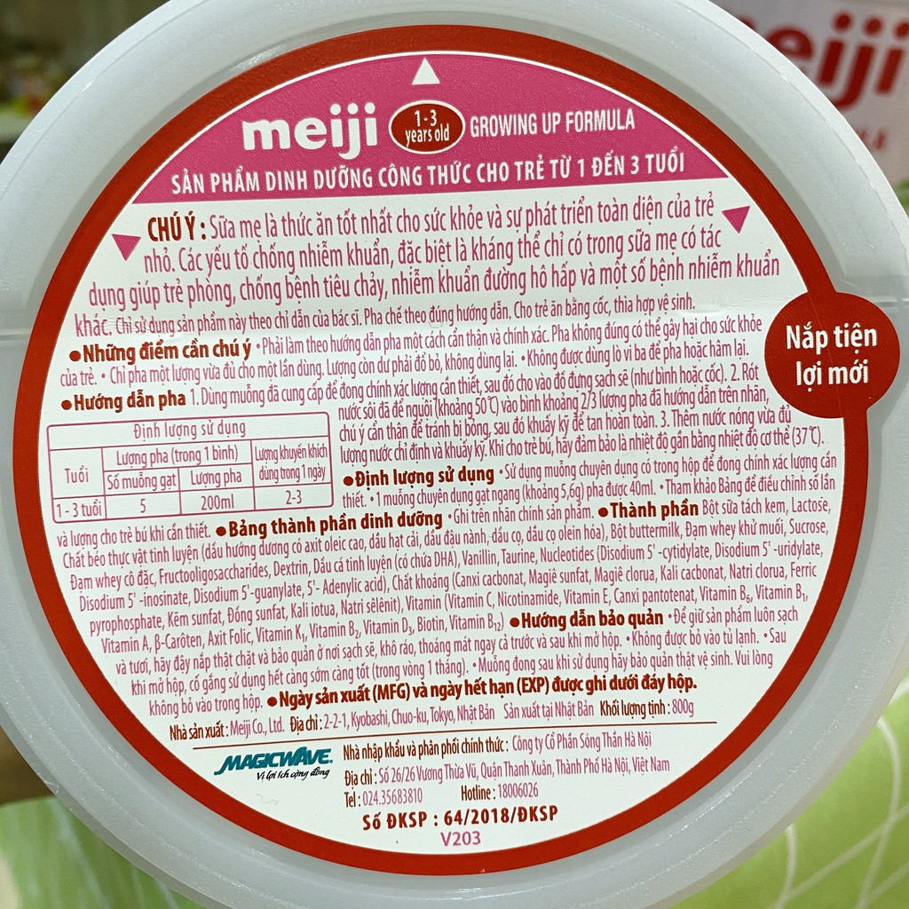 Sữa Meiji 1-3 nhập khẩu 800g Mẫu mới