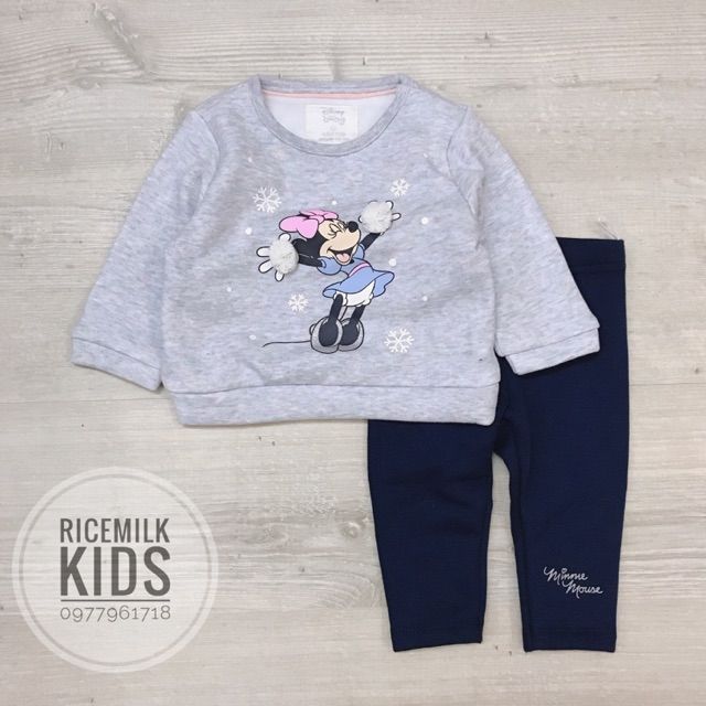 Bộ nỉ nhung Disney mickey xuất dư xịn cho bé gái
