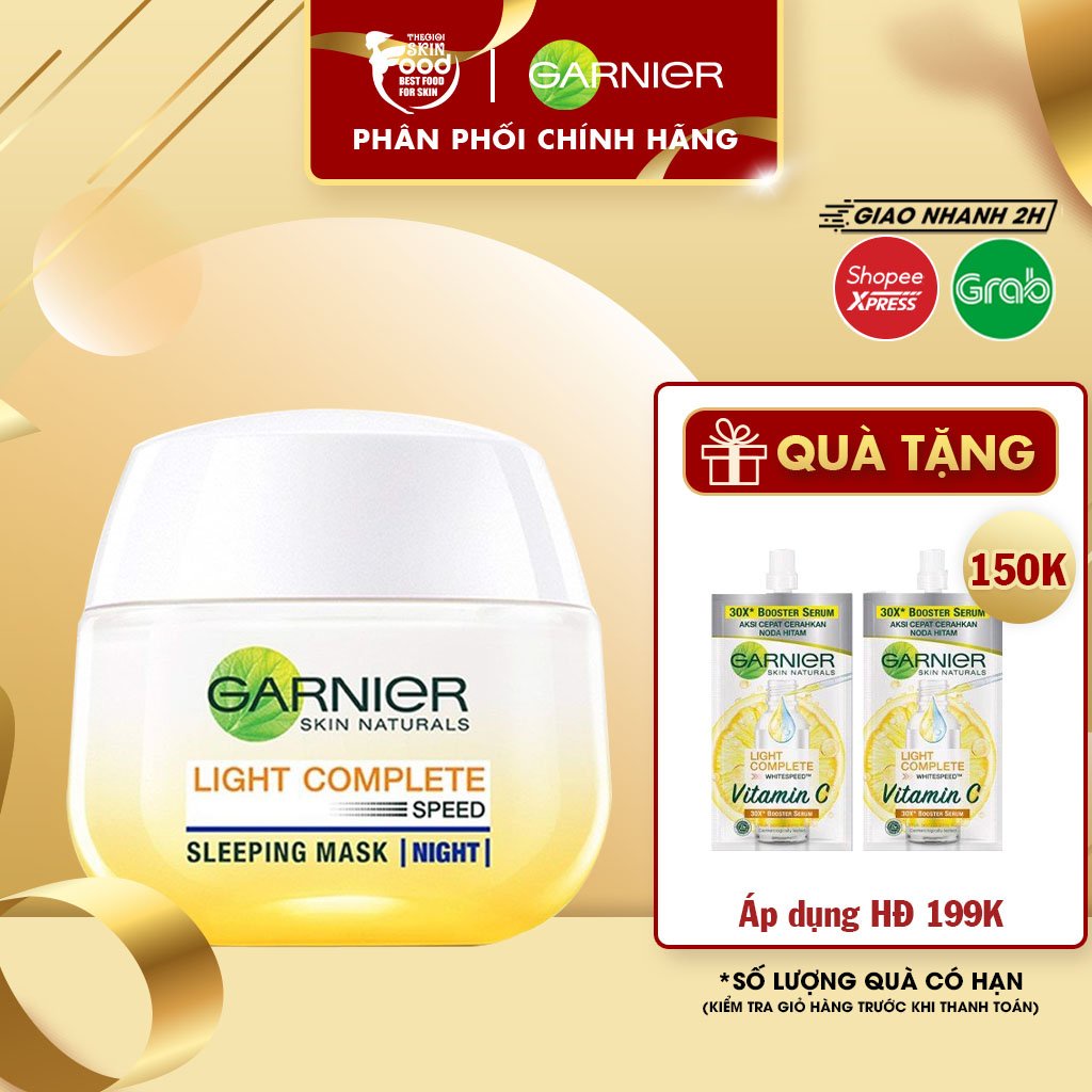 Mặt Nạ Ngủ Tinh Chất Sữa Chua Dưỡng Trắng Da Garnier Light Complete Yoghurt Sleeping Mask 50ml