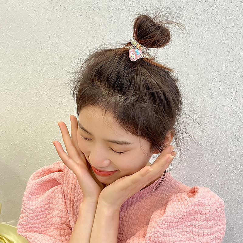 Dây Cột Tóc Họa Tiết Hoạt Hình Phong Cách Hàn Quốc Xinh Xắn Cho Bé Gái