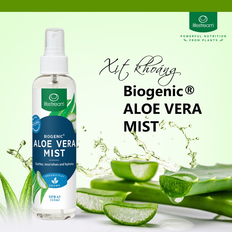 [Hỏa tốc] Xịt Lô Hội Làm Dịu Da Lifestream Biogenic Aloe Vera Mist 150ml