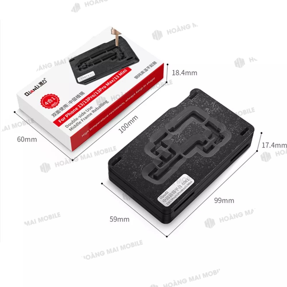 Đế đổ chân viền iP13 mini/13/13 Pro/13 Pro QianLi 4 in 1 (mặt đá)